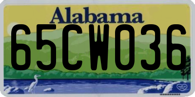 AL license plate 65CW036