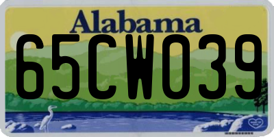 AL license plate 65CW039