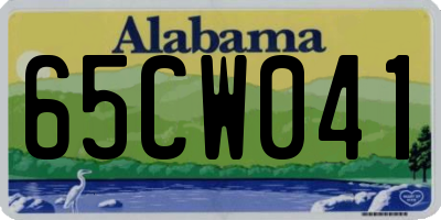 AL license plate 65CW041