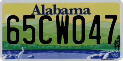 AL license plate 65CW047