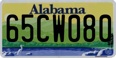 AL license plate 65CW080
