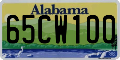 AL license plate 65CW100