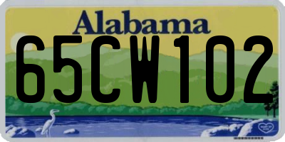 AL license plate 65CW102