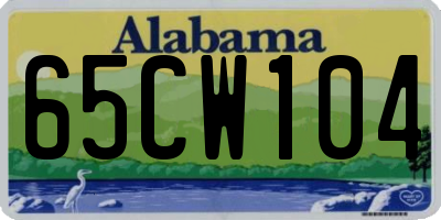AL license plate 65CW104