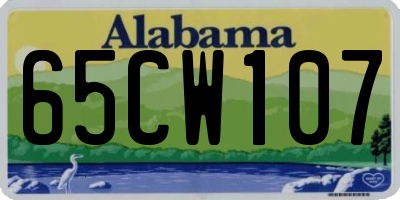 AL license plate 65CW107