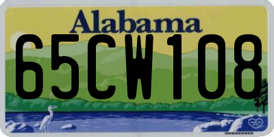 AL license plate 65CW108