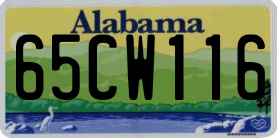 AL license plate 65CW116