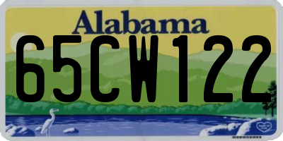 AL license plate 65CW122