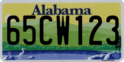 AL license plate 65CW123