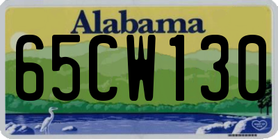 AL license plate 65CW130