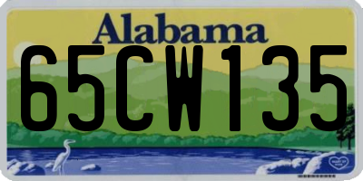 AL license plate 65CW135