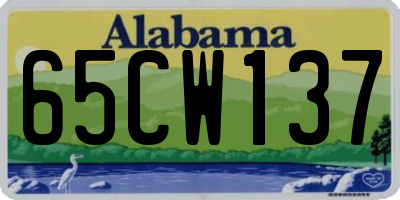 AL license plate 65CW137