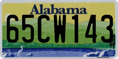 AL license plate 65CW143