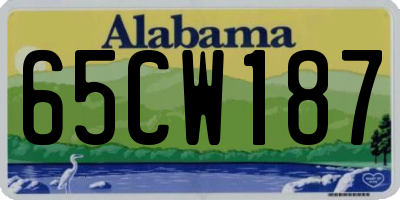 AL license plate 65CW187