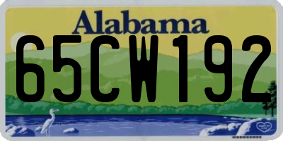 AL license plate 65CW192