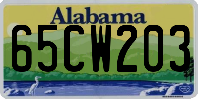 AL license plate 65CW203