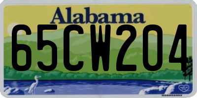 AL license plate 65CW204