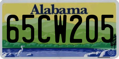 AL license plate 65CW205