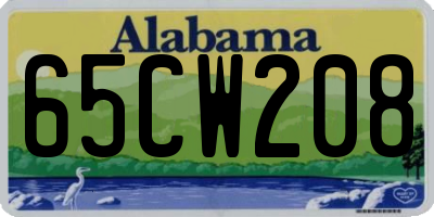 AL license plate 65CW208