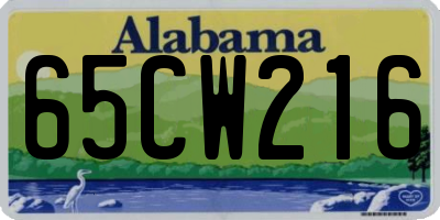 AL license plate 65CW216