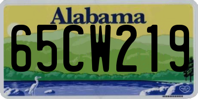 AL license plate 65CW219