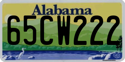 AL license plate 65CW222