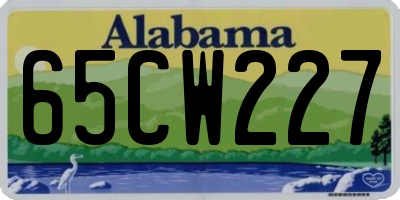 AL license plate 65CW227