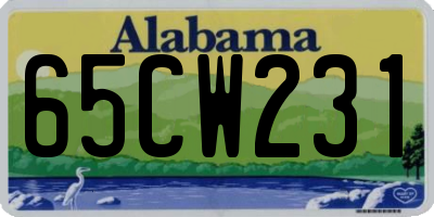AL license plate 65CW231