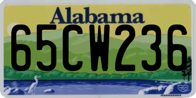 AL license plate 65CW236