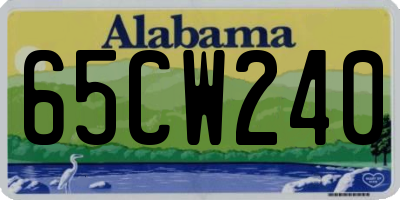 AL license plate 65CW240