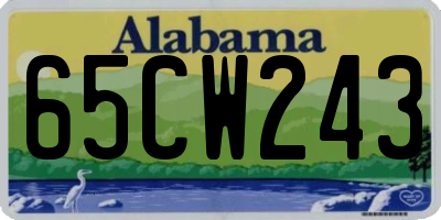 AL license plate 65CW243
