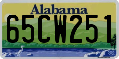 AL license plate 65CW251