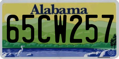 AL license plate 65CW257