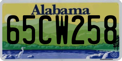 AL license plate 65CW258