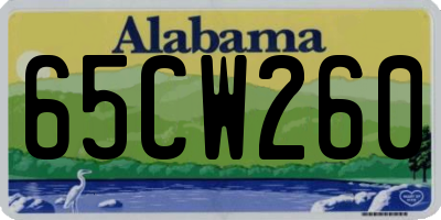 AL license plate 65CW260
