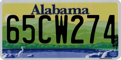 AL license plate 65CW274
