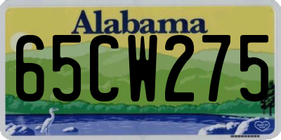 AL license plate 65CW275
