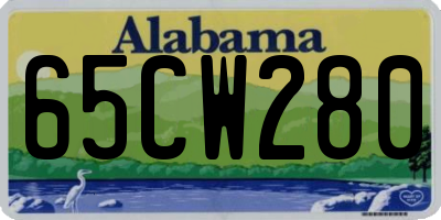 AL license plate 65CW280