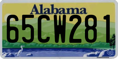 AL license plate 65CW281