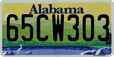 AL license plate 65CW303