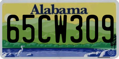 AL license plate 65CW309