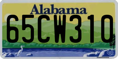 AL license plate 65CW310