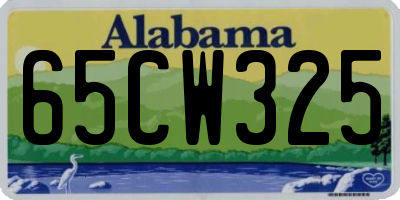 AL license plate 65CW325