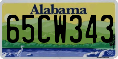 AL license plate 65CW343