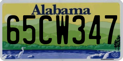 AL license plate 65CW347