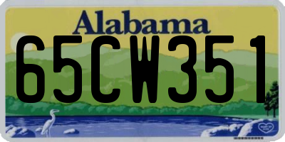 AL license plate 65CW351