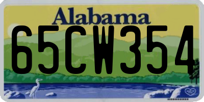 AL license plate 65CW354