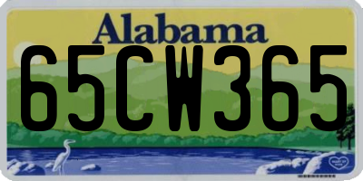 AL license plate 65CW365