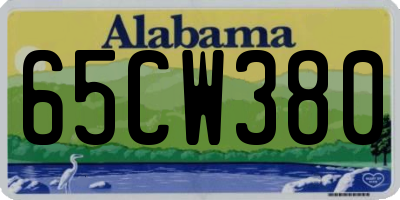 AL license plate 65CW380