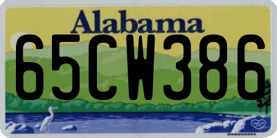 AL license plate 65CW386